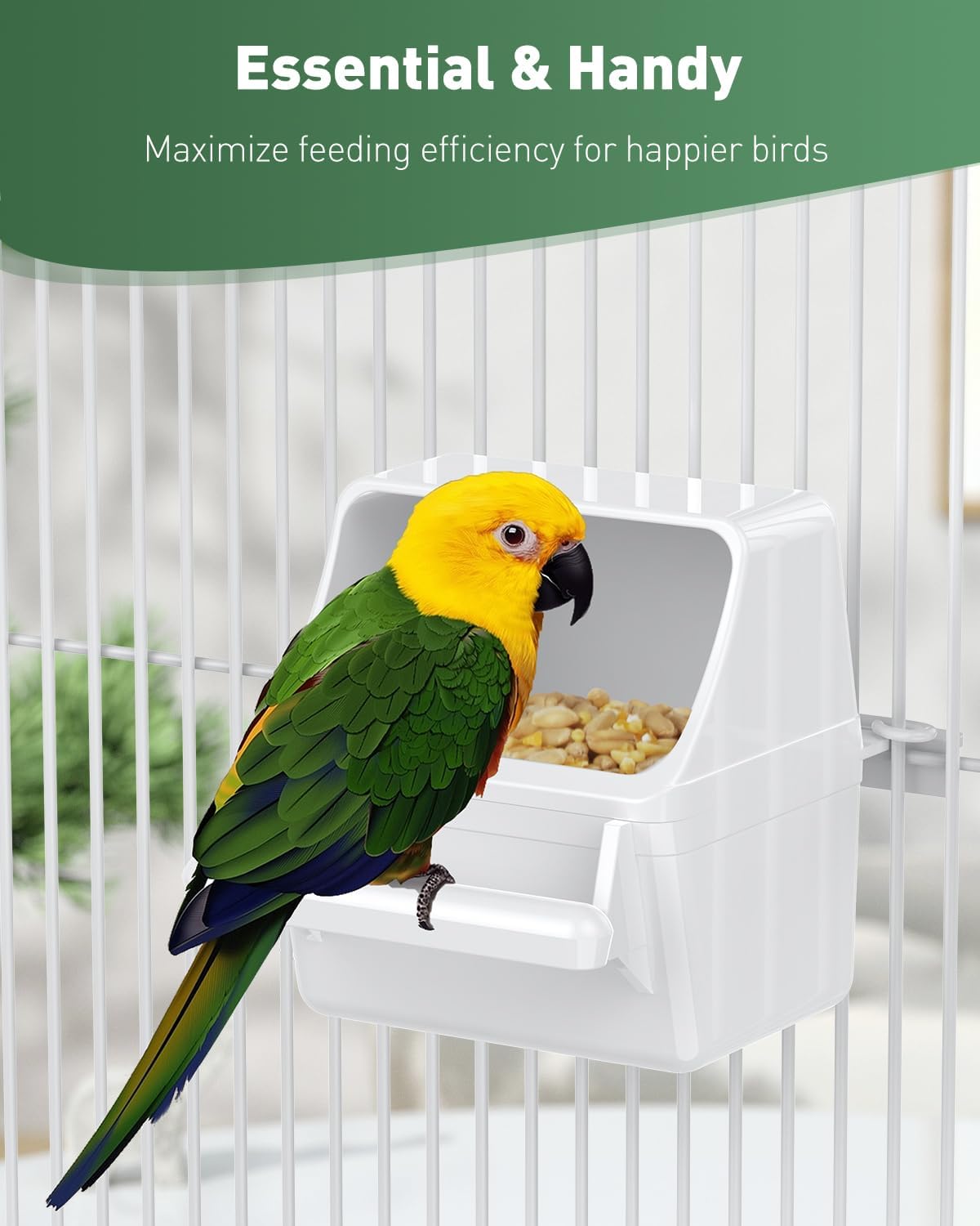 Pawfly 2 Pcs Bird Feeder, Hanging Plastic Water Dispenser with Hooks, Food Bowl for Small Parakeet - 1 PC - image 3