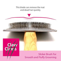 Pet Slicker Brush for Large Dogs, Wooden Handle with Stainless Steel Soft Pins, Gently Remove Tangled, Loose Undercoat and Mats Hair, Pet Grooming Brush Tool (8"), Wool Needle Felting Brush