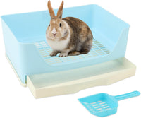 Large Rabbit Litter Box, Bunny Litter Box with Drawer - Blue