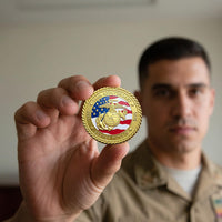 Lastikor 2 inch Marine Corps 250th anniversary coin in copper color - view 12