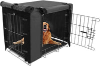 Dog Crate Cover, Double Door Breathable Crate Cover, Black - 30.0"L x 19.0"W x 21.0"H