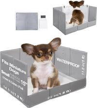 HQ4US 4LEGS Dog Litter Box Indoor High Walls - Grey / Small for Dog＜ 15" Length