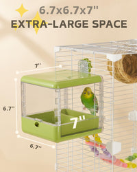 septillar Bird Feeder and Bath for Cage - Green - image 2