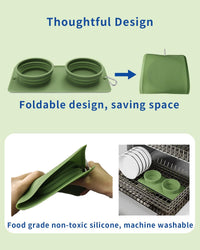Collapsible Portable 2-in-1 Dog Bowl - Green - image 4