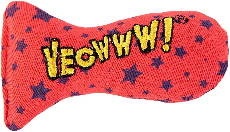 Yeowww! Catnip Stinkies Catnip Sardine Cat Toy, Dots - Red/Blue / Pack of 1