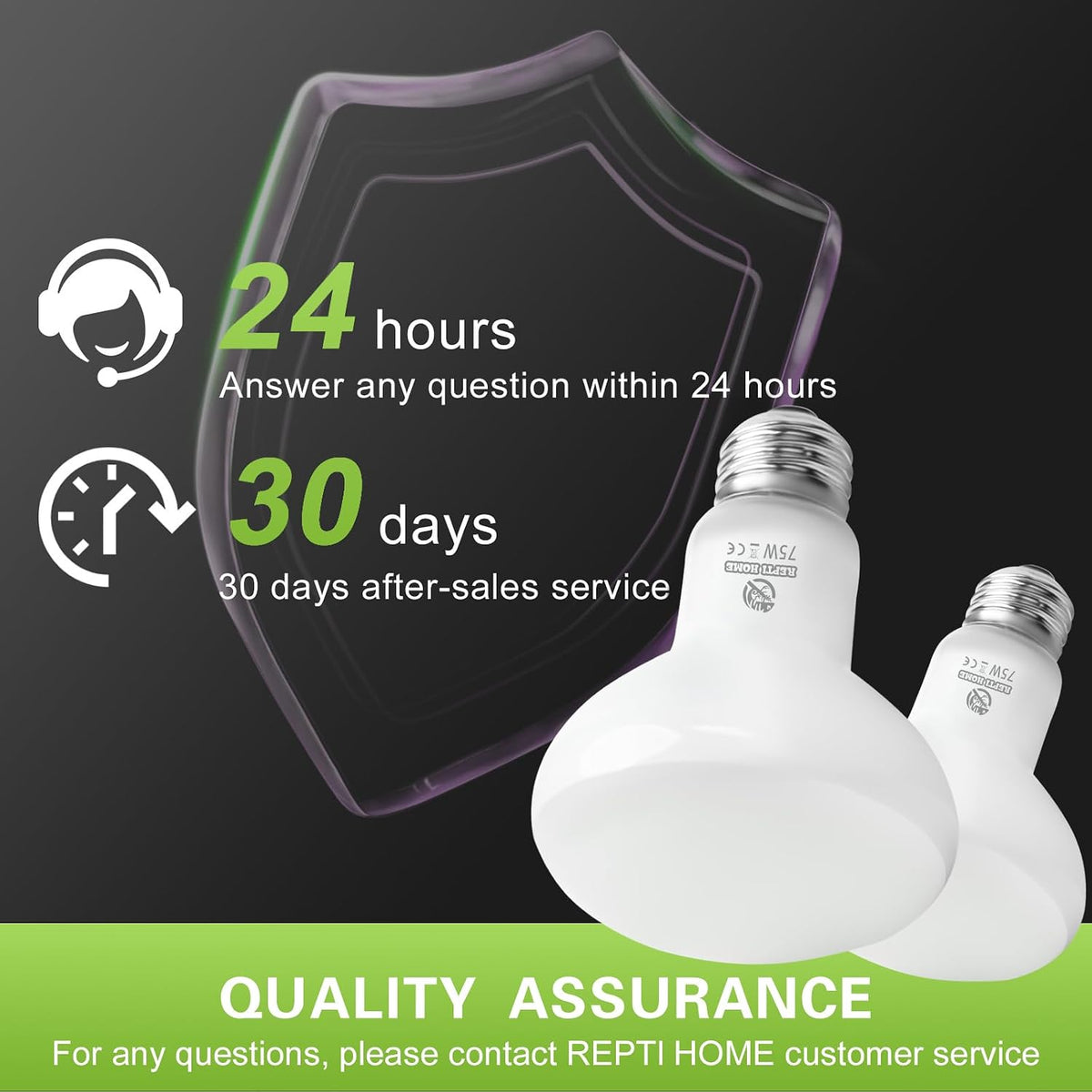 Reptile Heat Lamp Bulbs, Simulate Natural Sunlight Heat Light Bulb, 2 Pack 100W Amphibian Terrarium - Basking Bulb / 2*75 - image 4