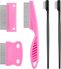 5 Pieces Dog Eye Combs Tear Stain Remover Combs Pet Grooming Comb - Pink, Black