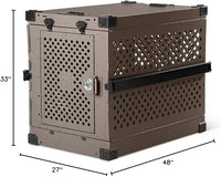 Impact Collapsible Dog Crate - Foldable Hard Crate for XXL Dogs - Heavy Duty Travel Kennel with Powder-Coated Aluminum - Quick Setup for Indoor & Outdoor (Gray, 48" (48" L x 27" W x 33" H))