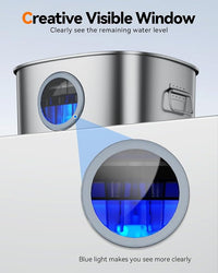 Dog Water Fountain Stainless Steel, 11L/2.8Gal Large Pet Water Fountain for Large Dogs Inside, Dog Fountain Water Bowl Automatic Dispenser with Visible Window & LED, Ultra Quiet for Dogs and Multi-Pet