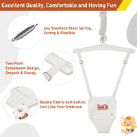 FUNLIO 2 in 1 Baby Jumper and Swing with 4 Sandbags - White - image 4