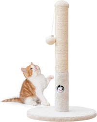 Funny Cat Scratching Posts Sturdy Scratcher Posts 33'' Off White – Essentials for Cats - Off White / 23‘’