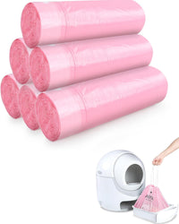 ANWA 40 Count Automatic Litter Box Bags - 20 Count (Pack of 6) / Pink Kitten