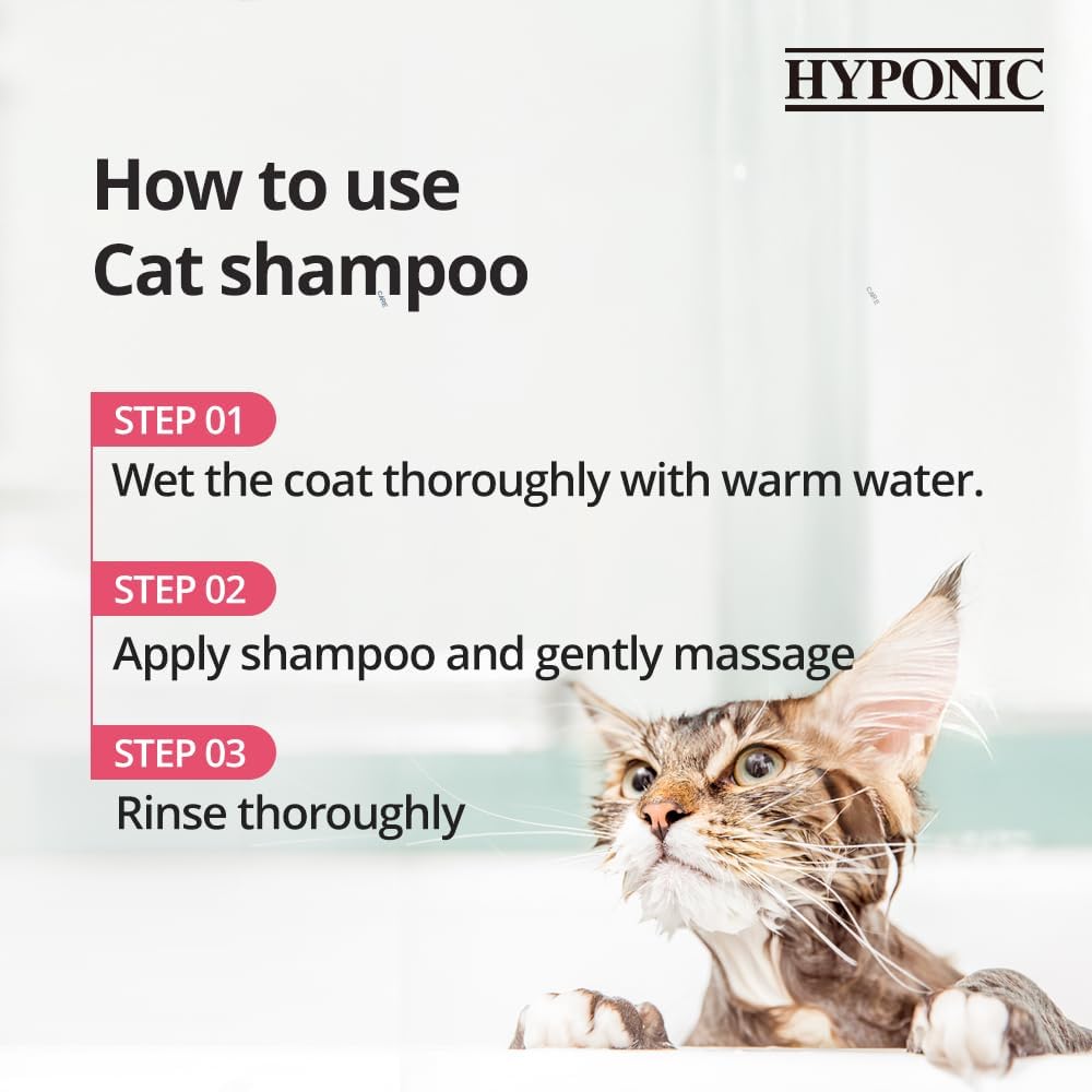 HYPONIC Hypoallergenic Premium Shampoo for All Cats - Cotton-Blossom (10.14 oz) - image 3