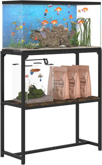 Mondazie 20-30 Gallon Fish Tank Stand, 30" L x 12" W x 32.2" H - 30 Gal Black