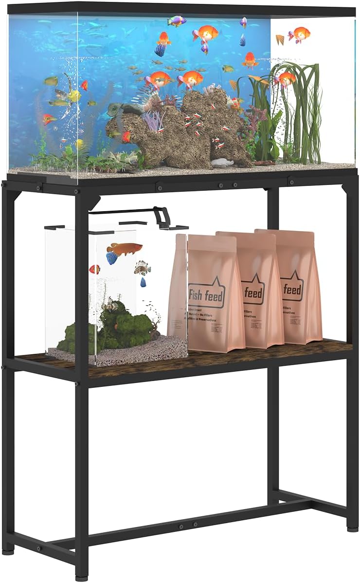 Mondazie 20-30 Gallon Fish Tank Stand, 30" L x 12" W x 32.2" H - 30 Gal Black