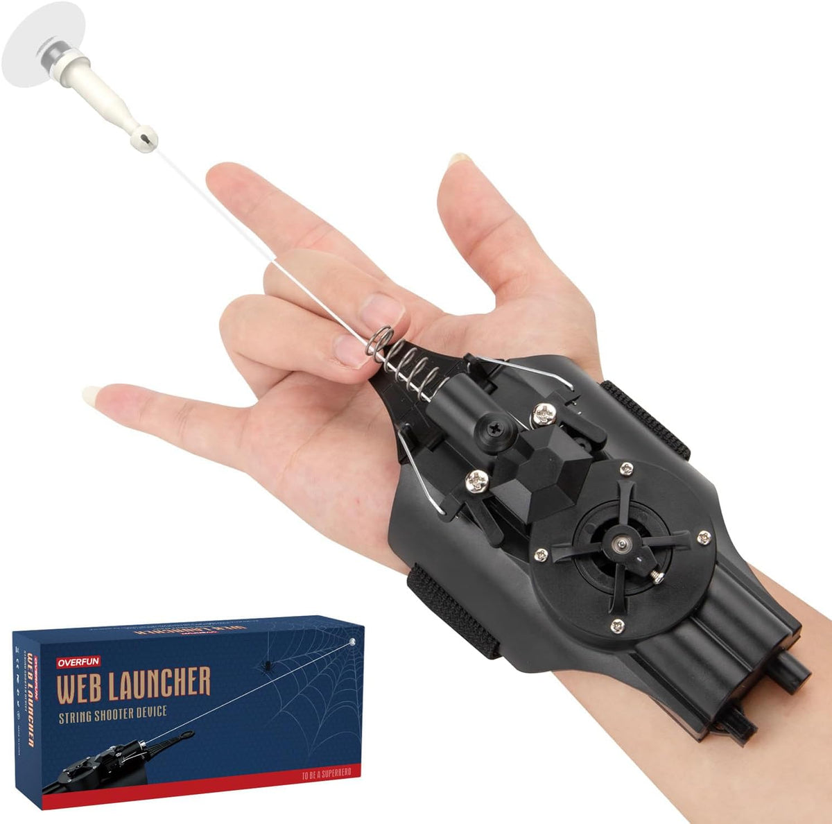 OVERFUN Web Launcher String Shooter Spider Toy Halloween Costumes - Black