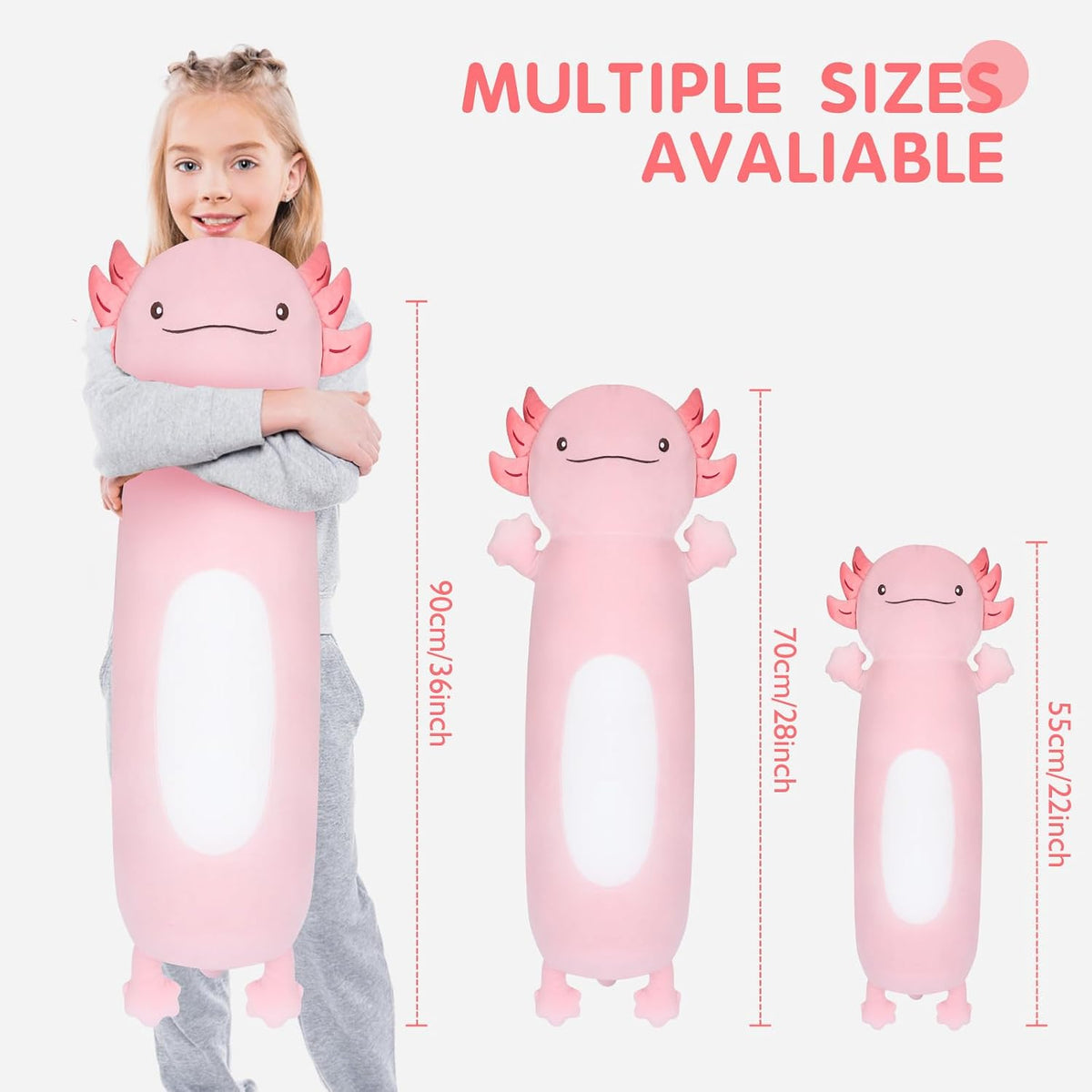 Dalmao 36" Cat Stuffed Animal - Pink Axolotl / 22 inch - image 4