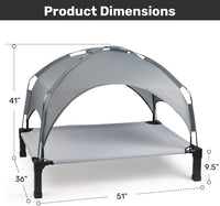 Elevated Dog Bed with Removable Canopy - Grey / 51"L x 36"W x 9.5"H - image 4