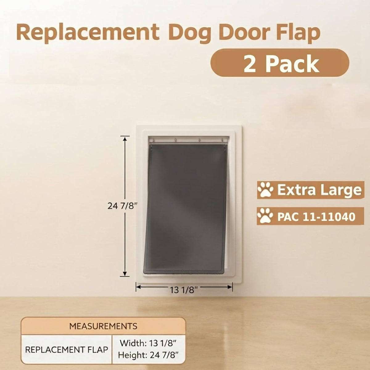 AMZOO Large Replacement Dog Door Flap PetSafe 16 7/8” x 10 1/8” - Matte Gray / Extra Large / 2 - image 3