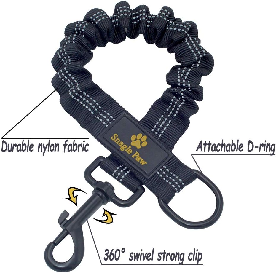 Bungee Dog Leash Extension Attachment - Black