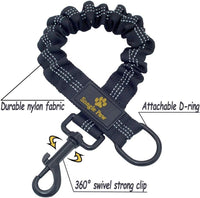 Bungee Dog Leash Extension Attachment - Black