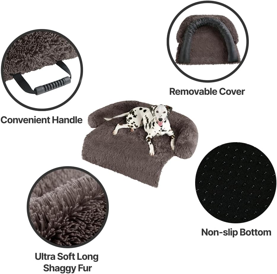 Codi Dog Couch Bed, Sofa Cover Mat - 45.0"L x 37.0"W x 6.0"Th / Ash Brown - image 4