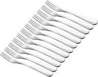 Crab Stainless Steel Forks,Small Appetizer Fork 3 Prong Tasting Escargot Forks Portable Cocktail Salad Fruit Forks for Kitchen Accessory Wedding Party,Set of 12, 4.8 Inches