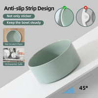 Cat Bowls Set of Two, 5.1” Ceramic Cat Food Bowls - Light Green / Bowl+Tray - 6.1" - image 3