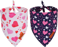 PTDECOR Halloween Dog Bandana, Ghost Pumpkin Dog Scarf - Large / Valentine