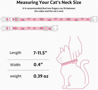 2 Pack Cotton Cat Collar Pink Strawberrie White Heart Cute Kitten - Yellow Rose&Pink Rose - image 3