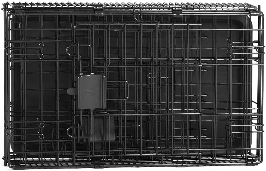Amazon Basics Portable, Foldable Metal Wire Small Dog Crate with Removable Tray, Divider Panel - 22.0"L x 13.0"W x 16.0"H / Double Door w/ Divider - image 4