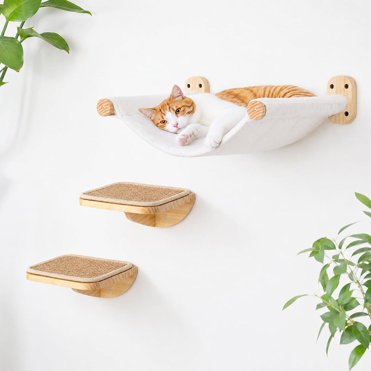 Cat Wall Hammock with Floating Hammock - 1 Hammock 2 Steps