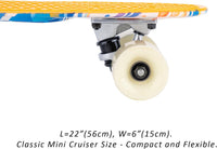 KMX Classic Retro Mini Cruiser Skateboard 22" & 27" for Boys Girls - Spray Paint Graffiti Orange / 22" - image 3
