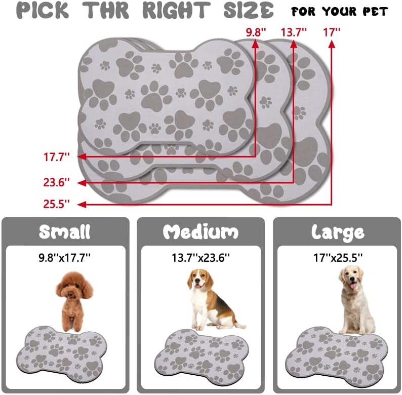 Dog Food Mats for Floors Waterproof - Gray / 23.6"L x 15.7"W - image 4