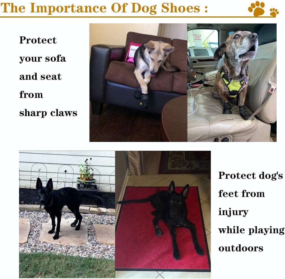 XSY&G Dog Shoes for Hot Pavement - Size 4 / Black - image 4