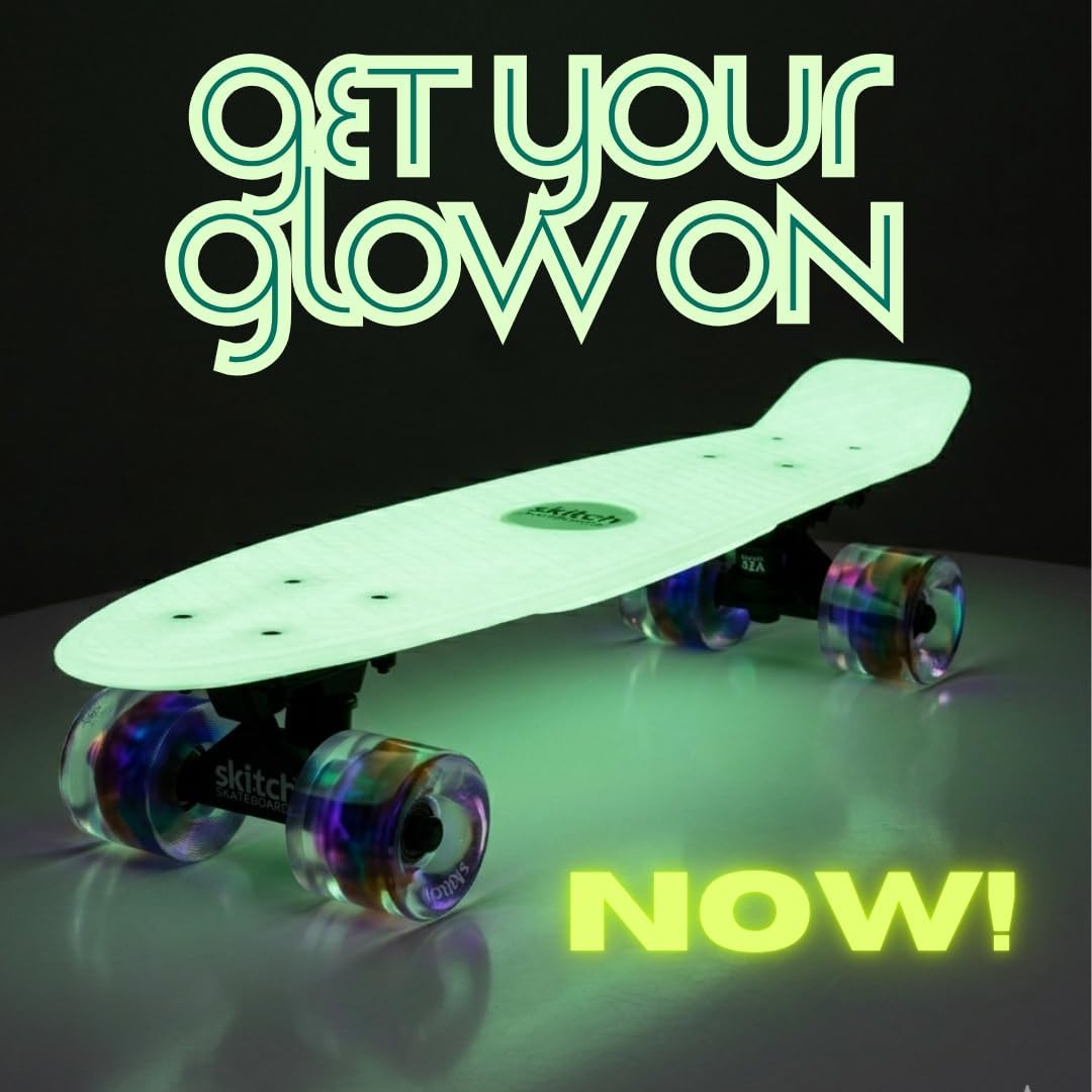 SKITCH Skateboards for Kids, Teens and Adults - Glow Worm (Glow in the Dark) LED+ - image 2