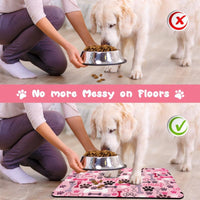 Dog Food Mats for Floors Waterproof - Pink / 32"L x 24"W - image 3
