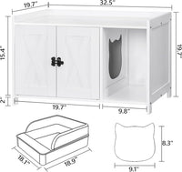 MAHANCRIS Cat Litter Box Enclosure - White - image 4