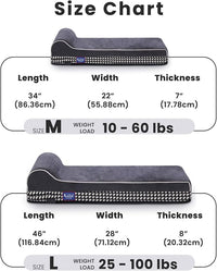 Laifug Orthopedic Memory Foam Extra Large Dog Bed with Pillow and Durable Water Proof Liner & Removable Washable Cover & Smart Design (Large (46"x28"x8"), Black and White Plaid)