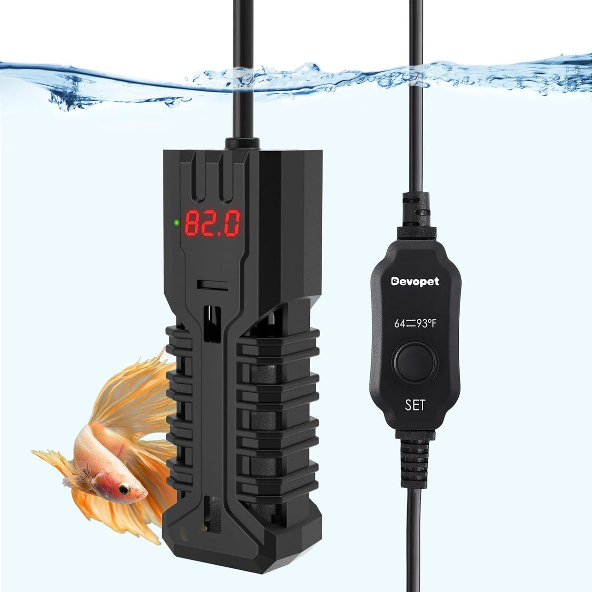 25W Aquarium Heater, Adjustable Small Fish Tank Heater - For 5-10 Gal