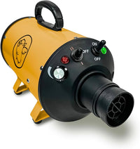 Flying Pig High Velocity Dog Pet Grooming Dryer w/Heater (Flying One, Yellow w/Black Logo)