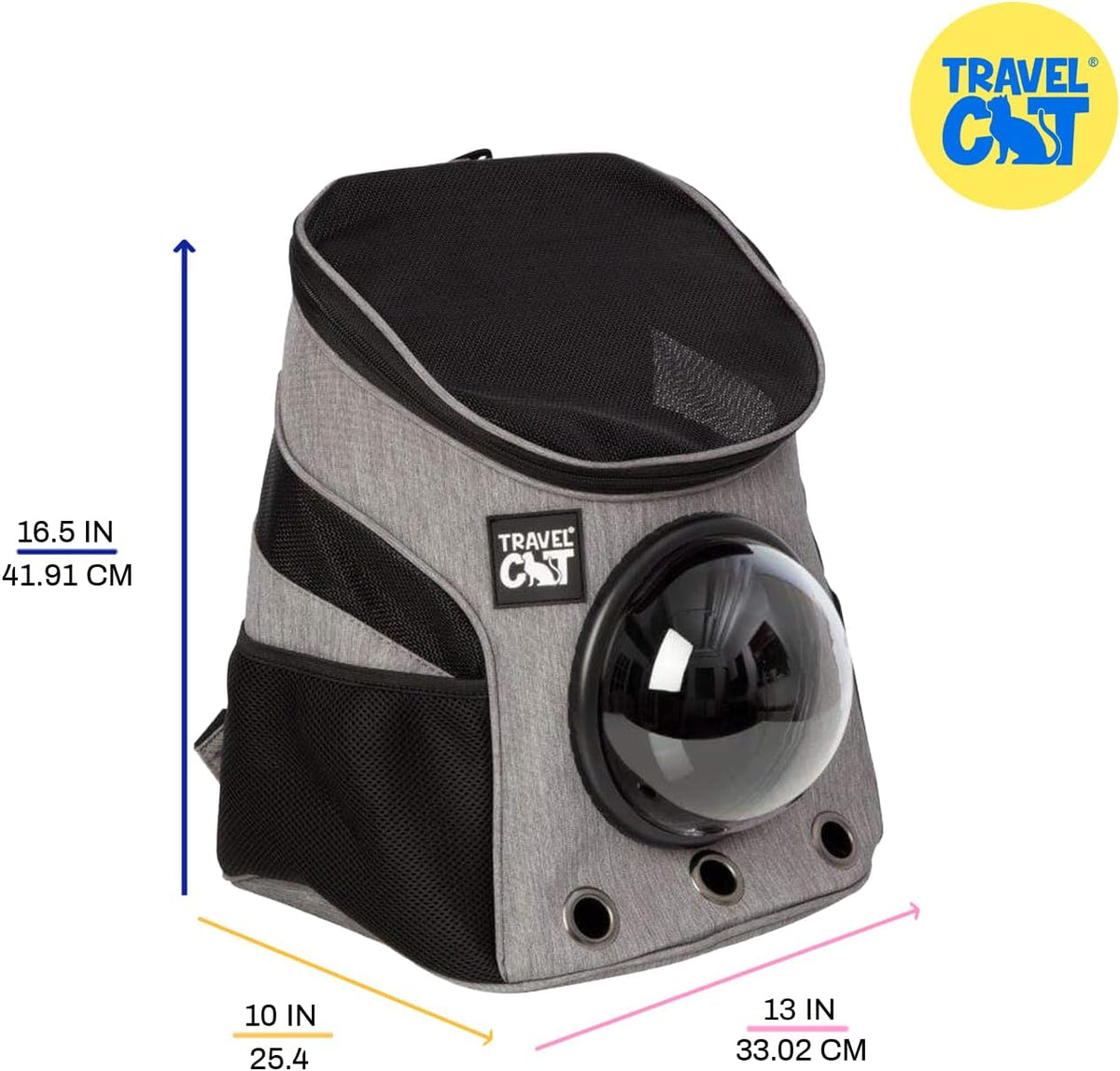 Fat Cat Backpack Carrier - Airline Approved Cat Carrier with Space Capsule Bubble for for Small - 10.0"L x 16.5"W x 13.0"H - image 4