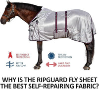 Dura-Tech RipGuard Adjusta-Fit Horse Fly Sheets | Self-Repairing Durability | Enhanced UV & Insect Protection | Ideal for All Horse Breeds
