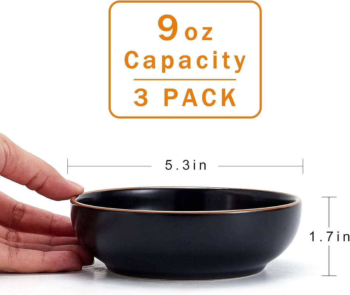 Ceramic Cat Bowls, Howise Pet Bowl Cat Dishes for Food and Water - black - image 4