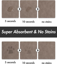 MontVoo Absorbent Dog Food Mat-Dog Mat for Food and Water Bowl - Brown / 12"x19" - image 2