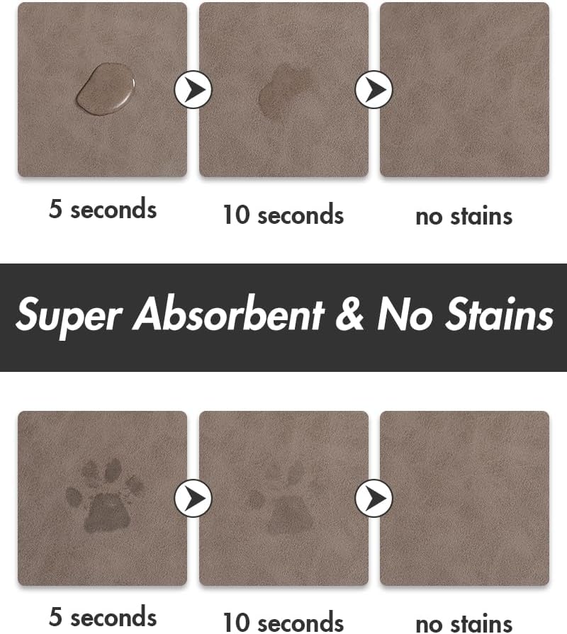 MontVoo Absorbent Dog Food Mat-Dog Mat for Food and Water Bowl - Brown / 12"x19" - image 2