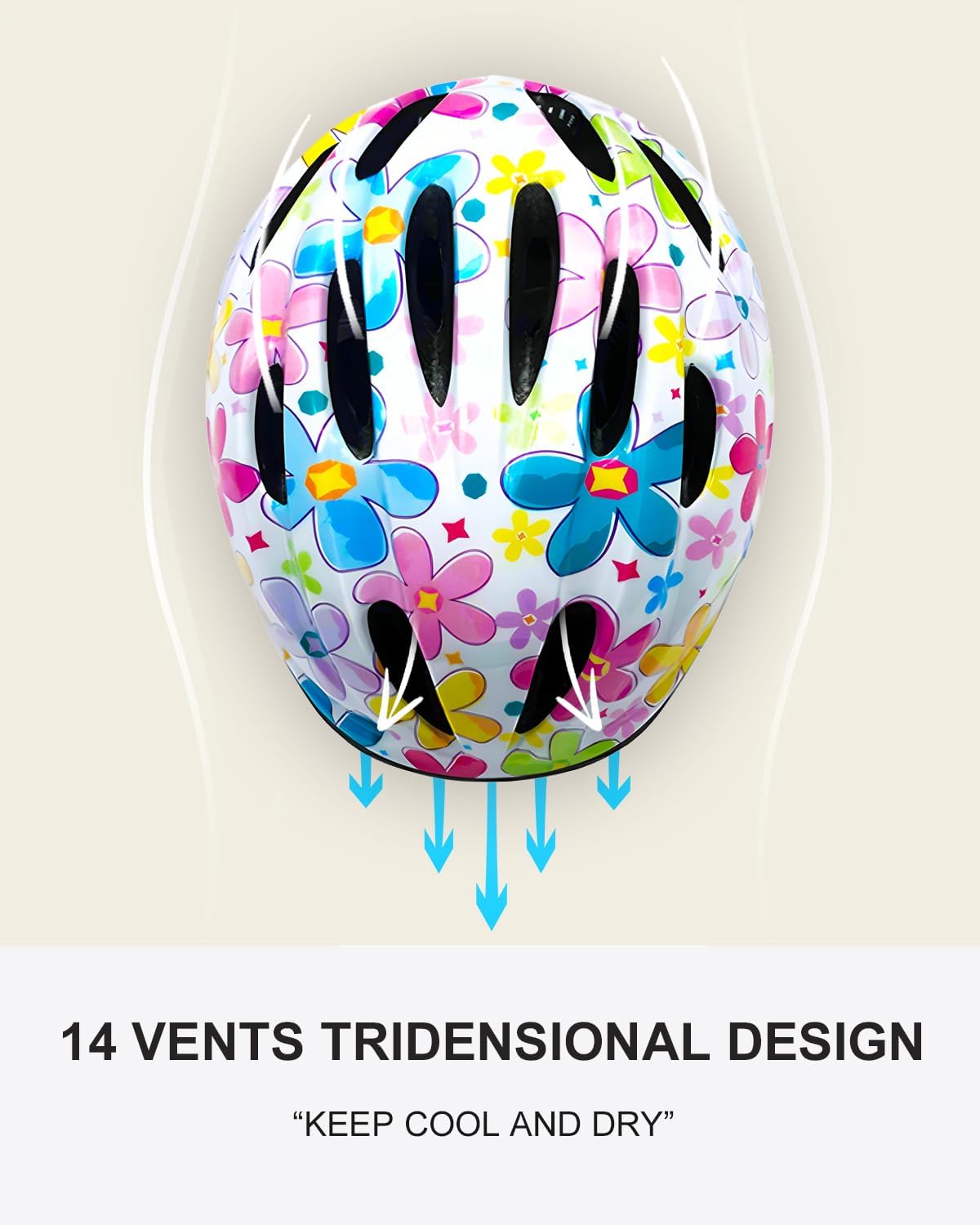 BeBeFun girls bike helmet in pink with 12 air vents and adjustable fit knob, ages 3 to 10 - view 22