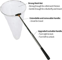 RESTCLOUD Insect and Butterfly Net with 12" Ring, 24" Net Depth - 12" Ring, 59" Handle - image 2