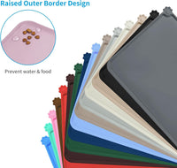 AUDWUD Waterproof Silicone Pet Feeding Mats - Peach Pink / 24" x 16" - image 3