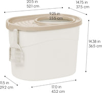 IRIS USA Top Entry Cat Litter Box, Hooded Privacy - Oval / White w/ Scoop - image 2